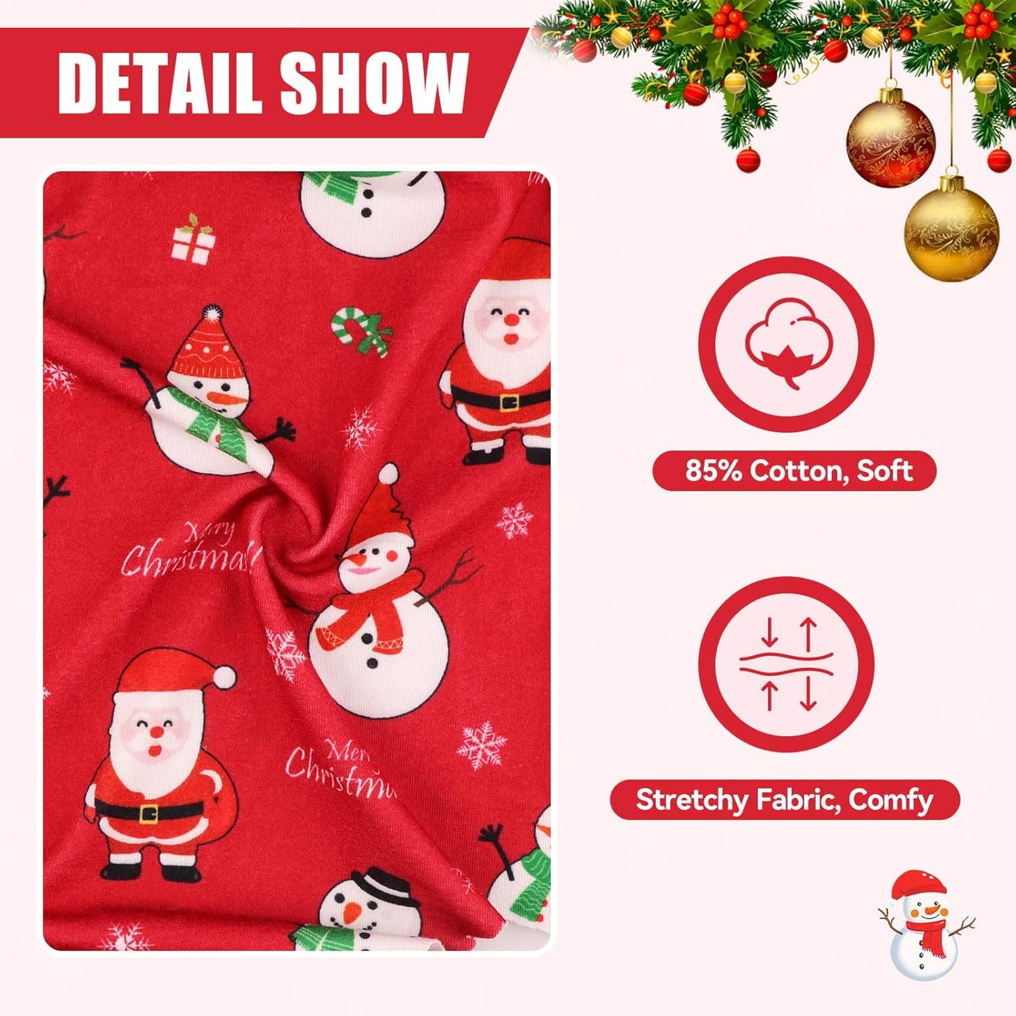 Dog Christmas Pajamas Snowman Pet Clothes Costumes Pjs Stretchy Funny Pet Costumes Outfit Dog Pajamas for Large Dogs(L)
