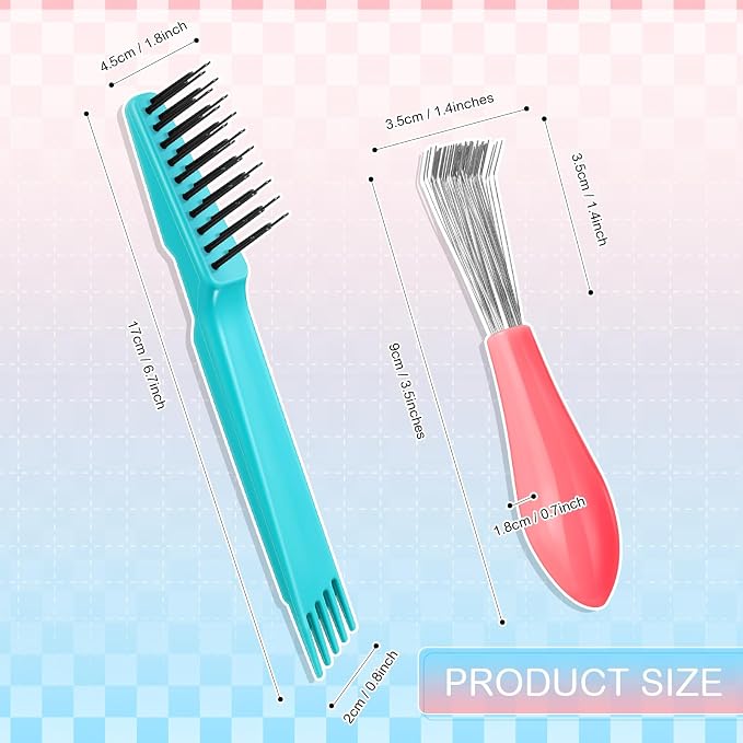 Boao 4 Pcs Hair Brush Cleaning Set Tool Mini Hair Cleaning Brush Cleaner Tool for Removing Dust Home Salon Use(Green)