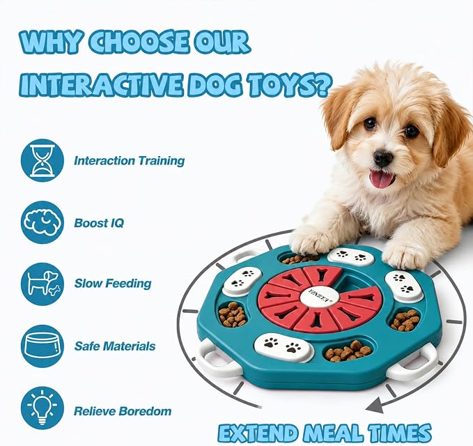 YINEYA Dog Puzzle Toy, Enrichment Toys for Dogs Training IQ & Treat Brain Games, Dog Toys to Keep Them Busy, Mental Stimulation for Dogs, Puppy Toy for Treat Dispensing, Puzzle for Small, Medium, Cats