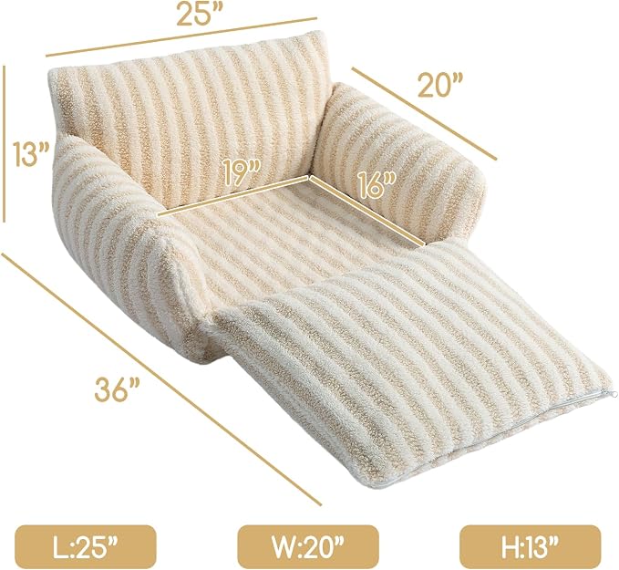 Hollypet Cat Bed Small Dog Orthopedic Couch Beds for Pets up to 20 lbs | Fluffy Multifunctional Double-Layer Warming Kitten Pet Couch Orthopedic Beds with Machine Washable Cover and Non-Slip Bottom