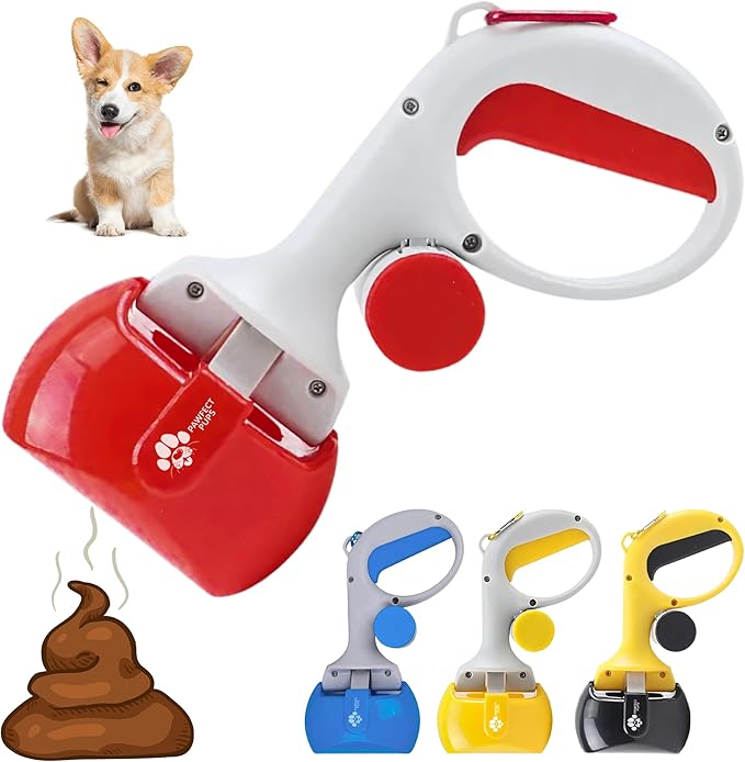 Dog Pooper Scooper for Small & Medium Dogs, 10” x 5” Lightweight Poop Scooper with Ergonomic Comfort Grip, Non-Stick Surface, Portable & Easy to Clean