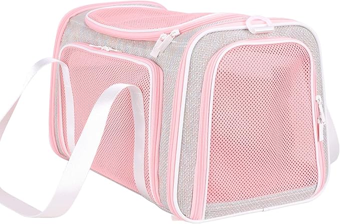 Soft Cute Travel Pet Carrier Bag for Medium Cats, Kitty and Puppy, Fantasy Pink, M