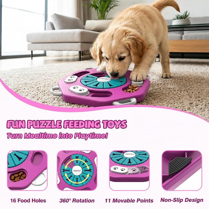YINEYA Dog Puzzle Toy, Enrichment Toys for Dogs Training IQ & Treat Brain Games, Dog Toys to Keep Them Busy, Mental Stimulation for Dogs, Puppy Toy for Treat Dispensing, Puzzle for Small, Medium, Cats