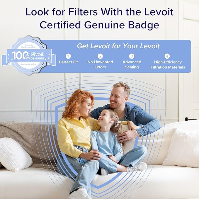 LEVOIT Air Purifier for Home Bedroom,Quiet Clean with Washable PreFilter for Dander,Smoke,Dust,Pollen,AHAM Verifide,Odor Eliminators, Medium Sized Rooms,Pet Hair Remover,Vital 100,White(Pack of 2)
