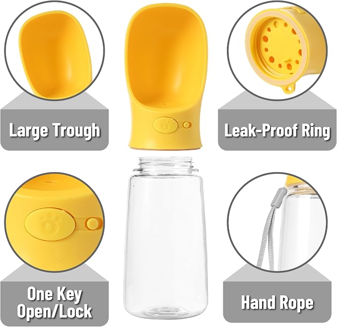Mr. Pen- Portable Dog Water Bottle, 19 oz, Large | Leak Proof Puppy Water Dispenser with Drinking Feeder for Pets, Outdoor Walking, Hiking, Travel, Not Dishwasher Safe