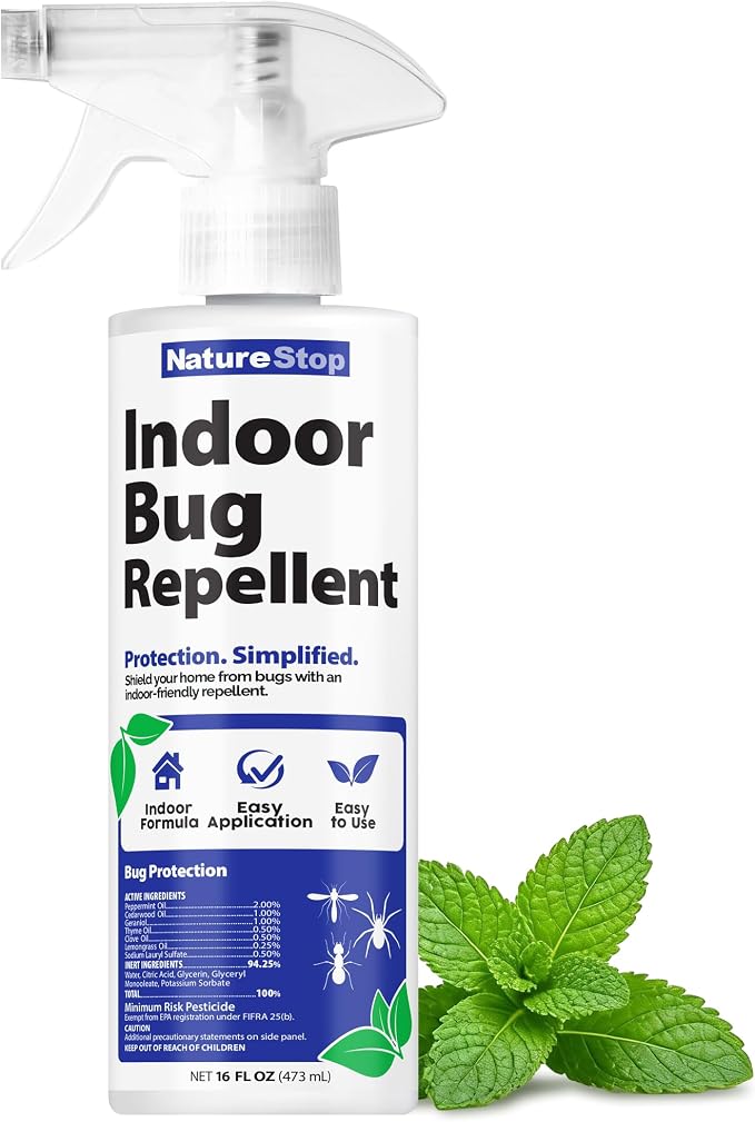 Indoor Bug Repellent Spray (16oz) | Protects Indoor Spaces, Pet & Family Friendly, Plant-Based Active Ingredients, For Kitchens & Living Areas, Indoor Use