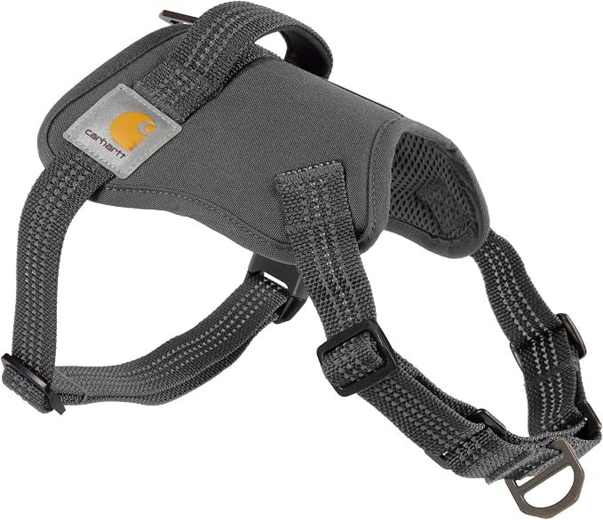 Carhartt Nylon Duck No Pull Dog Harness Gravel S | Fully Adjustable Dog Harness with Quick Control Handle and Reflective Accents