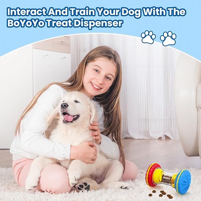 BoYoYo Interactive Dog Toys, Dog Puzzle Toys for Smart, Dog Enrichment Toy to Keep Them Busy, Treat Dispensing Toy Slow Puzzles Feeder, Blue