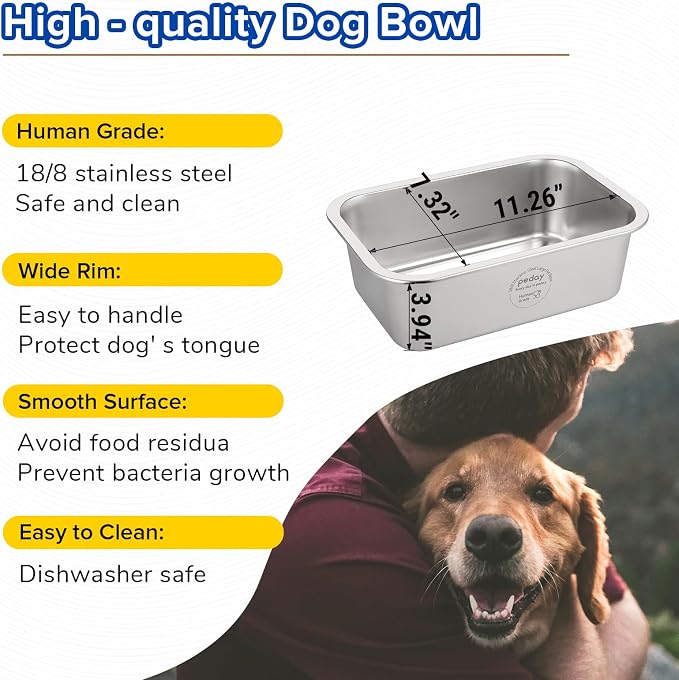 PEDAY Automatic Dog Waterer for Large Dogs | Human Grade 18/8 Stainless Steel, Water Bottle Not Included