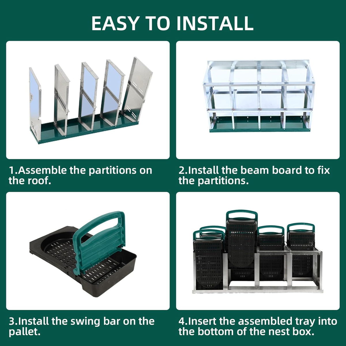 Chicken Nesting Box, 6 Hole 2 Layer Hen Nest Boxes, Roll Away Eggs Laying Boxes,Cleanable Pull Out Hen Roosting Boxes