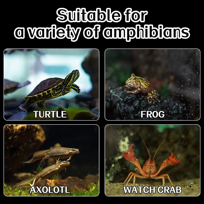 Turtle Basking Platform with 3 Suction Cups,for Frogs,Tortoise,Grey | 8.66" Floating Resting Terrace, |Adjustable Level | Natural Rock Texture, Anti-Skid | for Fish Tank, Aquarium, Terrarium
