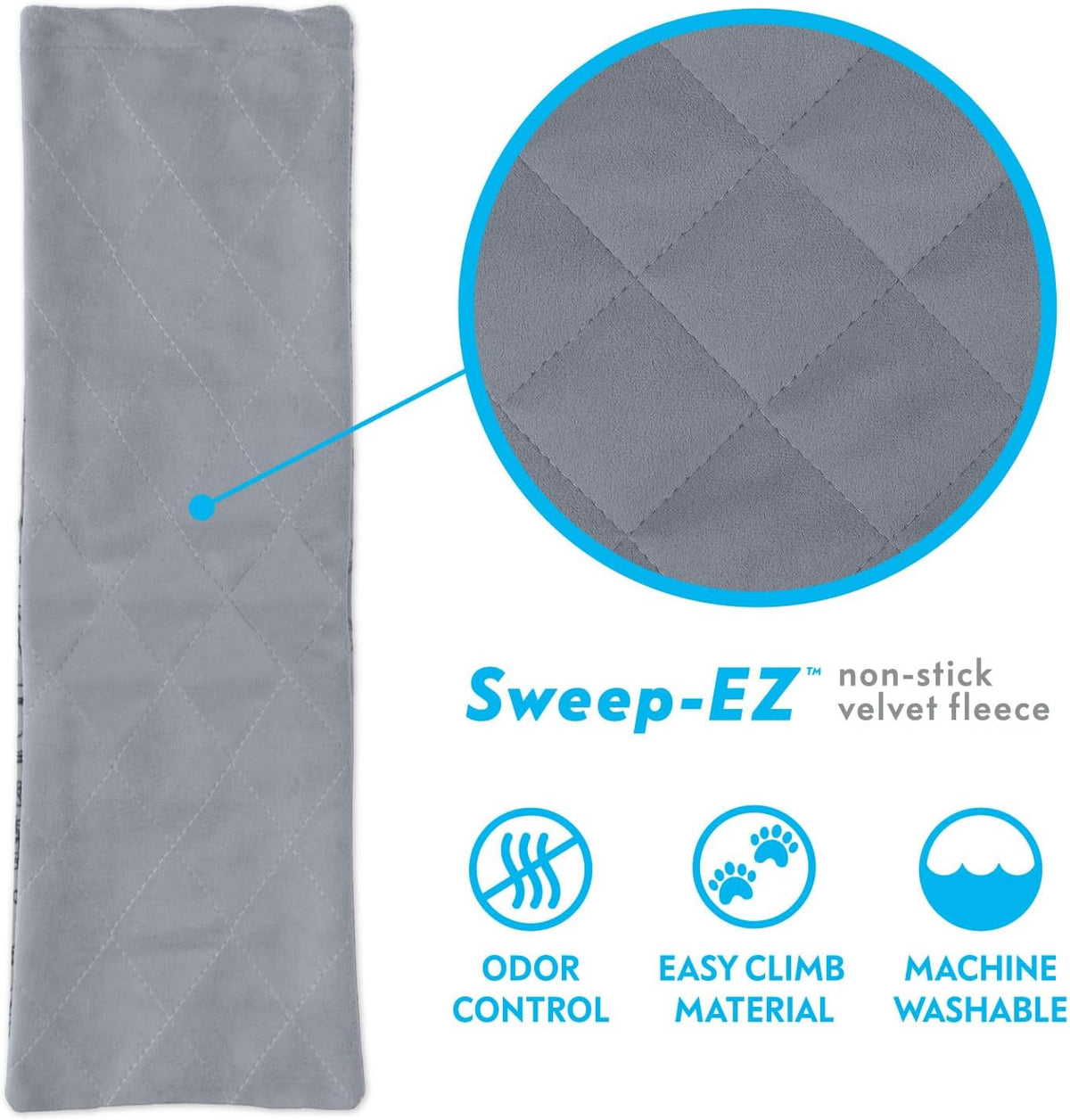 Paw Inspired Fitted Fleece Liner for Ferret Nation, Critter Nation Cage for Ferrets, Rats, Chinchillas, Hedgehogs & Other Small Animals (Gray, Ramp Cover)