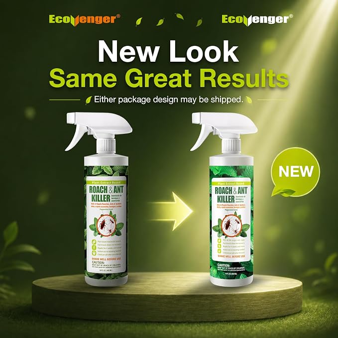 EcoVenger® Roach and Ant Killer 16 oz | Kills on Contact | Extended 4-Week Deterrence | Peppermint Scent | Child and Pet Safe