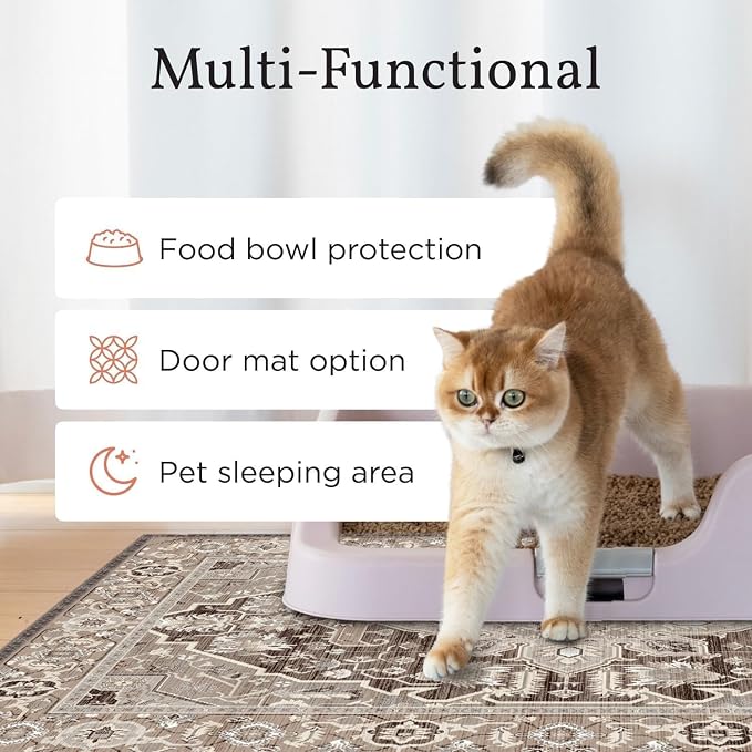 Lovewag Cat Litter Mat, Litter Box Mat, Bohemian Jewel, 16x24, 2 Pack | Washable litter mat cover, kitty litter mat & cat mat for litter box, litter trapping mat, prevents tracking, multi-cat