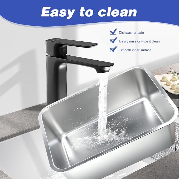 5 Gallon Large Dog Water Bowl, Stainless Steel Bowl, Giant Dogs | 5 Gallon Capacity, 17.7 x 13.8 x 6 in Size, Wide Rectangular Opening, Food or Water Use, Indoor Outdoor Use, Easy to Clean