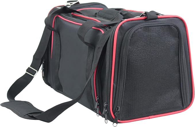 EliteField Expandable Soft Pet Carrier (3 Year Warranty, Airline Approved), Multiple Sizes and Colors Available (20" L x 12" W x 11" H, Black)