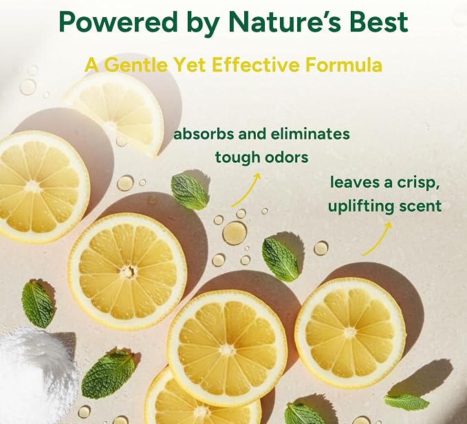 Good Natured Brand | Carpet Freshener & Deodorizer Powder | 16 oz Pet Odor Eliminator for Strong Odor & Pet Urine | Fresh Natural Lemon Scent | Safe for Homes with Pets
