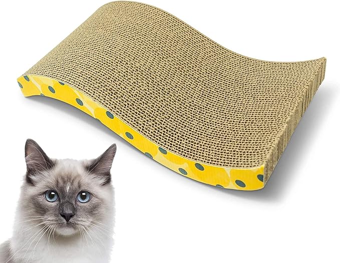 Our Pets OurPets The Wave Curved Catnip Cat Scratcher (Cat Toys for Indoor Cats, Catnip Toys, Cat Gifts & Cat Toys Interactive) [Includes Cosmic Catnip- North-American Grown Catnip]