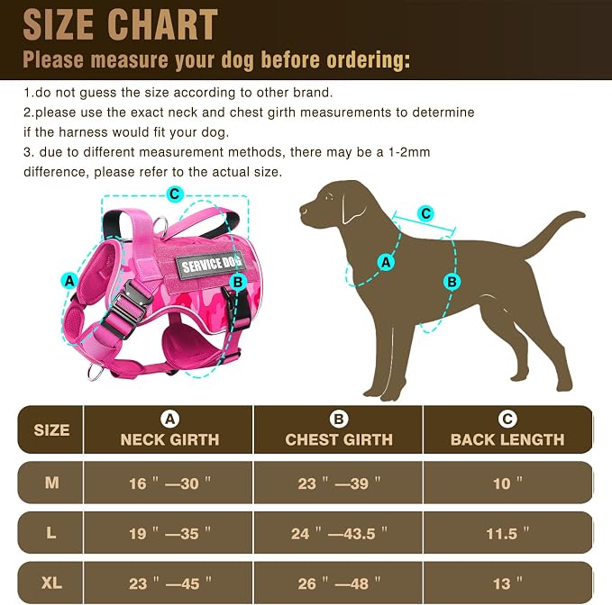 2X Metal Buckle Service Working MOLLE Dog Vest with 10 Pet Patches | Tactical Dog Harness for Large Dog, No-pull Military Working Vest for Training Hunting Walking，2x D Rings for Leash Clip