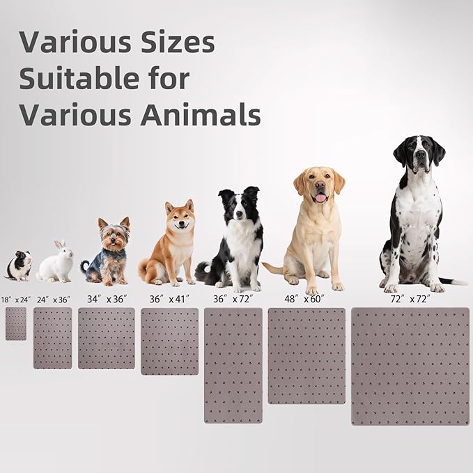 PUPTECK Washable Pee Pads for Dogs - 2 Pack 34" x 36" Waterproof Reusable Puppy Potty Training Pads Whelping Mat - Fast Absorption Non-Slip Pet Food Feeding Mat -Pad for Small Animals