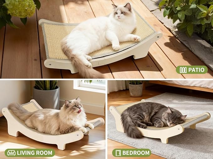 HOTEAGLE Cat Scratcher Bed for Indoor Cats, Upgraded Thicken Support Rods | Sisal Pet Chair Lounger, Ideal for Single Cats/Bunny/Puppy, Place Living Room/Bedroom/Couch
