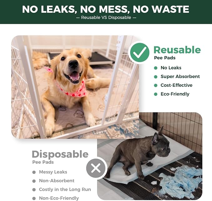 FXW Homeplus Indoor Dog Playpen with Washable Pee Pad, 40" H, 8 Panels | Calm Indoor Play Area, Super Absorbent Pad for Easy Cleanup, for Medium & Large Dogs, Patented