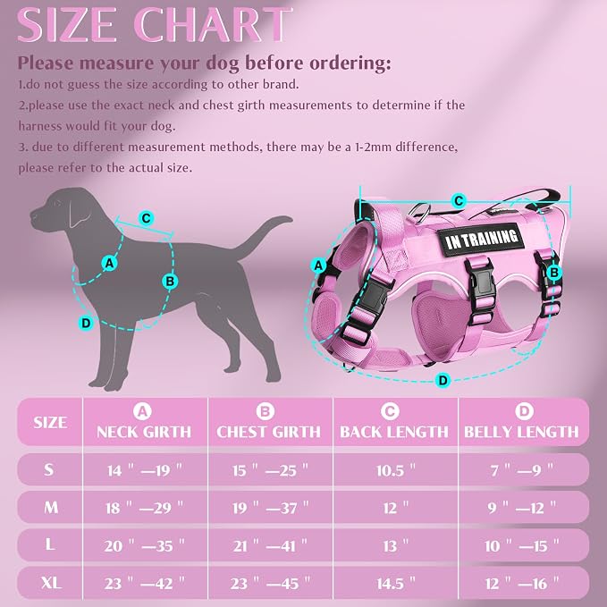 Escape Proof Dog Harness with Double Handle+4 Removable Patches | Service Working Molle Harness with Double Handle for Small Dogs, Tactical Pet Reflective Vest for Walking Hiking Hunting