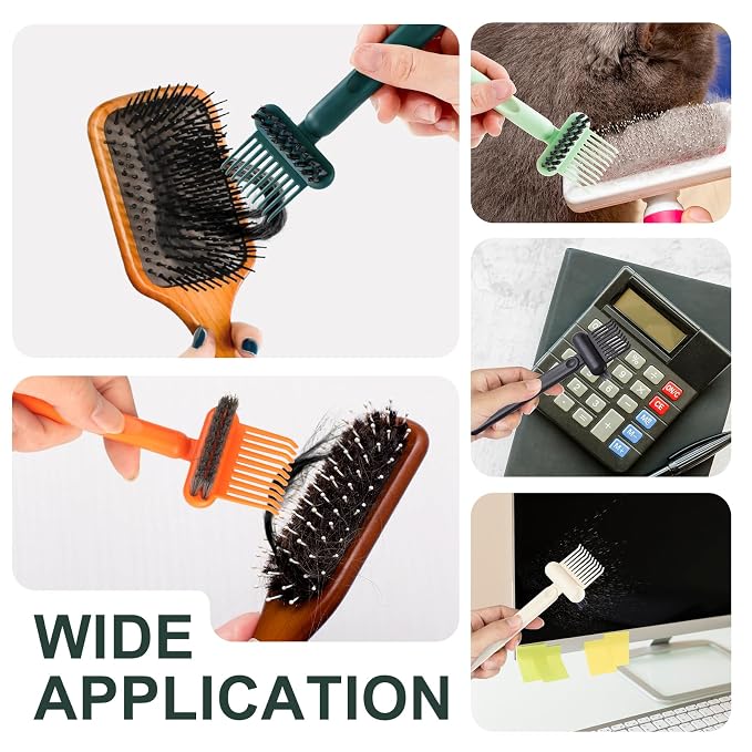 Hair Brush Comb Cleaning Tool Comb,2-in-1 Hair Brush Cleaner Tool, Portable Remover Rake for Removing Hair Dust, Home and Salon Use (Grey)
