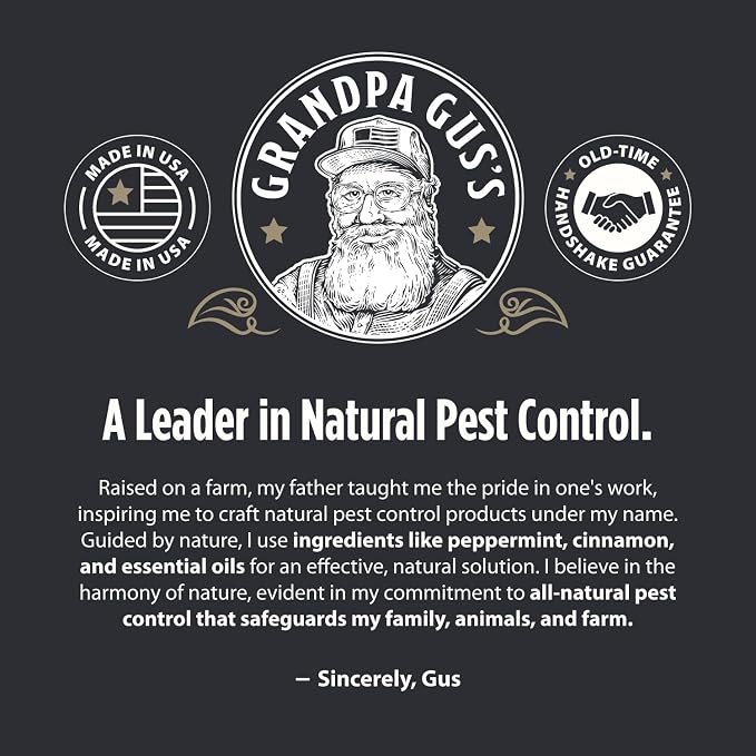 Grandpa Gus's Natural Mosquito Repellent Spray - DEET-Free Plant-Based Insect Repellent for Kids and Family, Up to 6 Hours, Travel-Friendly Bug Spray, 4 oz 2 Pack