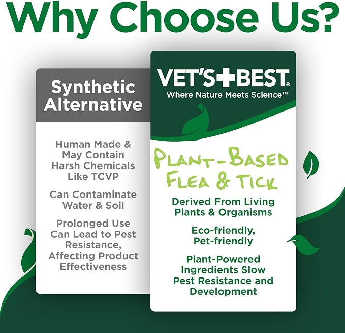 Vet's Best Natural Flea & Tick Mist for Cats – Plant-Powered Spray with Cotton Spice Scent – Natural Flea Prevention and Pest Control – Gentle Formula for Indoor Use – Safe for Pets – 6.3 oz