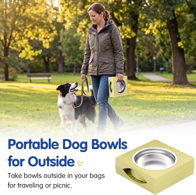 XIAZ Elevated Dog Bowls Large Breed Raised Dogs Bowl Stand Large/Medium Sized Dog Stainless Steel Food Water Bowl Stands 5 Heights Adjustable 9/11/12/15in Pet Feeder Dish Station