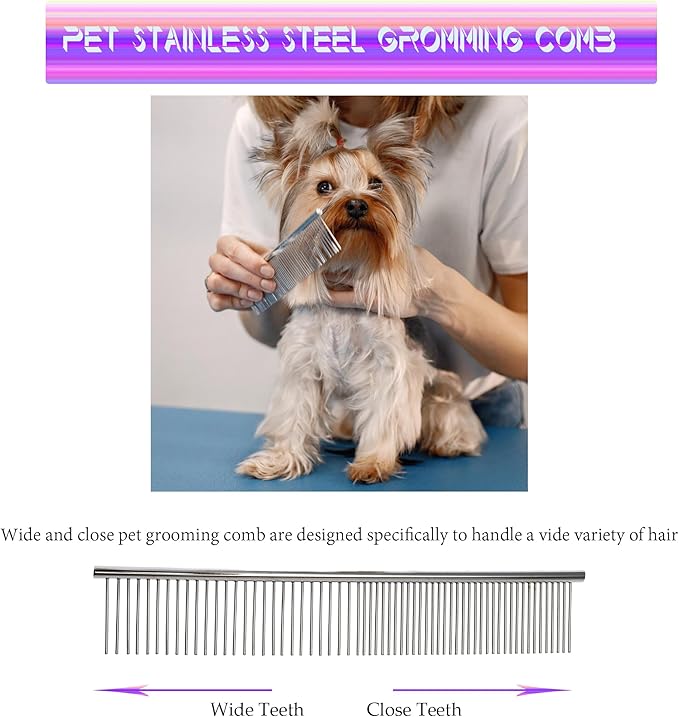 Fcysy Dog Grooming Kit for Cat Dog (Gold 5 Pcs)