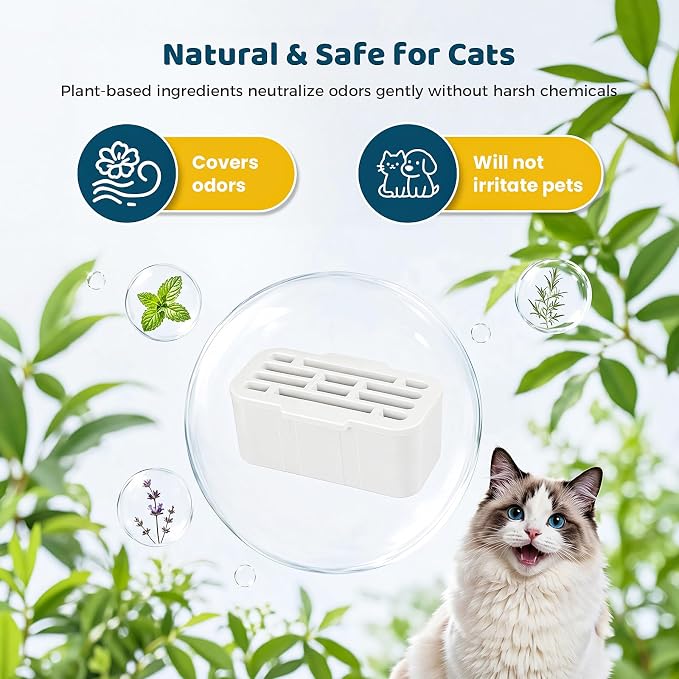 12 Pack Cat Litter Deodorizer Blocks Compatible with PetSafe & HHOLOVE | Plant-Based Odor Control, Compatible with PetSafe ScoopFree SmartSpin and HHOLOVE Self-Cleaning Litter Boxes, Freshness