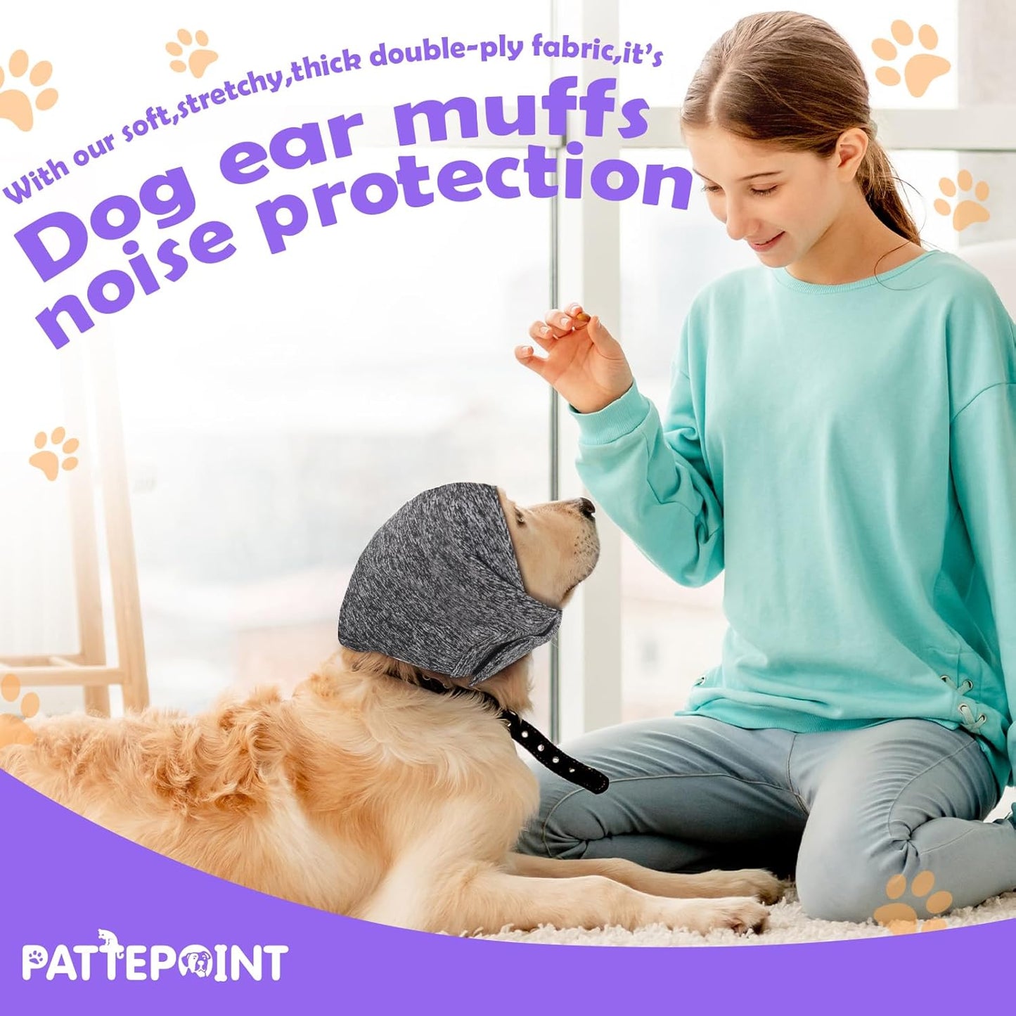Dog Noise Cancelling Ear Muffs No Flap Ear Wraps for Dogs