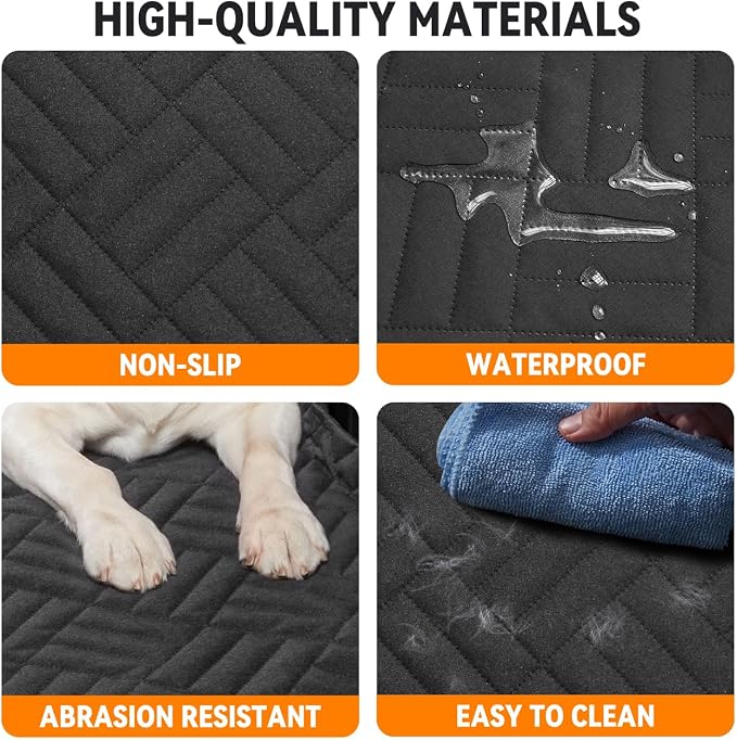 YJGF Hard Bottom Dog Car Seat Cover for Full-Size Trucks,Back Seat Extender | Strong Support,More Rest Space,Waterproof, Scratch Resistant,Car Seat Protector,Dog Hammock for Full-Size Truck