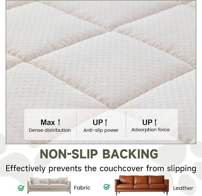 OTOB Couch Cover for Dogs Washable Pet Friendly, Non Slip Plush Fuzzy Love Seat Couch Covers Sofa Slipcovers, Geometric Jacquard Soft Pet Cushion Mat Protector All Seasons, (Dark Gray, 27.6" x 59.1")