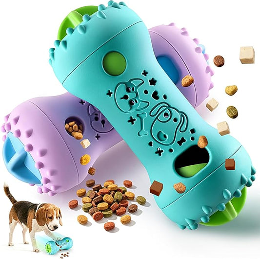 PETSTA 2 Pack Dog Puzzle Toys, Adjustable Treat Dispensing Slow Feeder Toy, Interactive Dog Enrichment Toy for Brain Stimulation and Boredom Relief