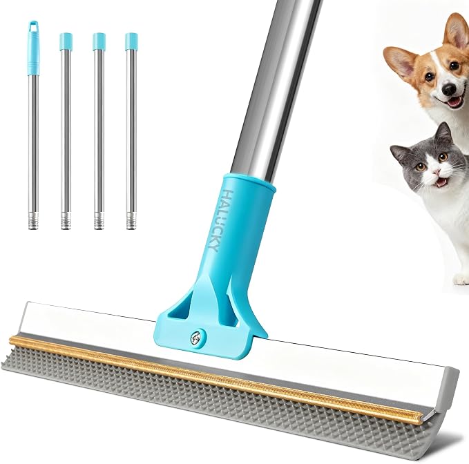 Carpet Rake for Pet Hair Removal Tool, 2 in 1 TPU and Copper Rake Teeth Uproot Clean Hair Remover with 63’’ Adjustable Long Handle,Cat & Dog for Carpets,Rugs, Mats (63’’ Handle)