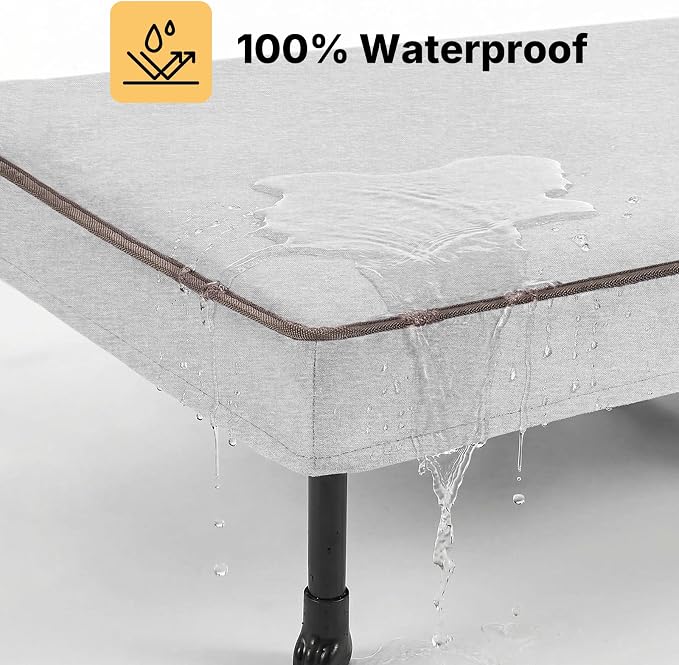 Veehoo Outdoor Elevated Dog Bed with Washable & Waterproof Cushion, Cooling | Large Raised Dog Cot with Removable Cover, Brethable Mesh, Orthopedic Pet Bed for Indoor & Outdoor, 42" x 30", Dark Grey