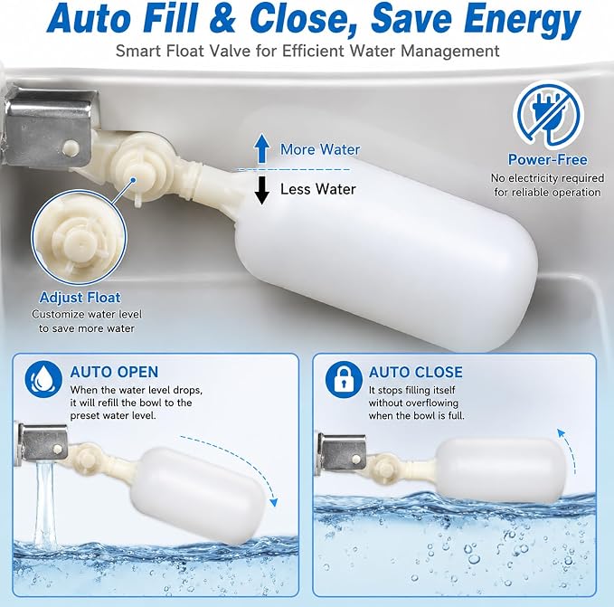 FHTONGE 304 Stainless Steel Automatic Dog Water Bowl Dispenser with Outfall | Float Valves Auto Fill, Wall-Mounted Dog Waterer for Outdoor Big Dog Livestock Poultry Horse Cow Goat Pig Chicken Duck Rabbit