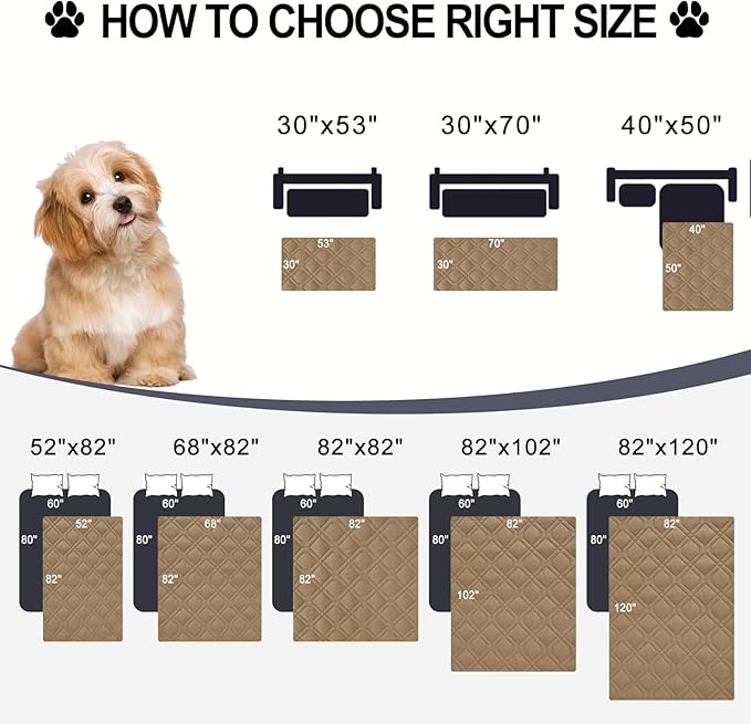 Smiry Reversible Waterproof Couch Covers for Sofa, Washable Dogs Pet Couch Covers for 3 Cushion Sofa Pet Friendly, Water Resistant Furniture Protector Slipcover, Geometric (82"x102", Camel/Beige)