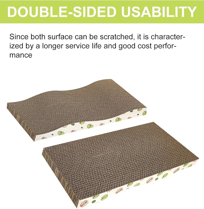 TIMHAKA Cat Scratching Board, Corrugate Cat Scratcher for Indoor Cats with Catnip, Cat Scratch Pad with Premium Scratch Textures Design, Cardboard Cat Scratcher with Double-Sided Usability (Pack of 6)
