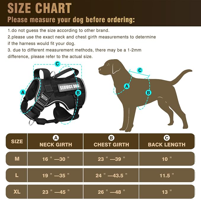 2X Metal Buckle Service Working MOLLE Dog Vest with 10 Pet Patches | Tactical Dog Harness for Medium Dog, No-pull Military Working Vest for Training Hunting Walking，2x D Rings for Leash Clip