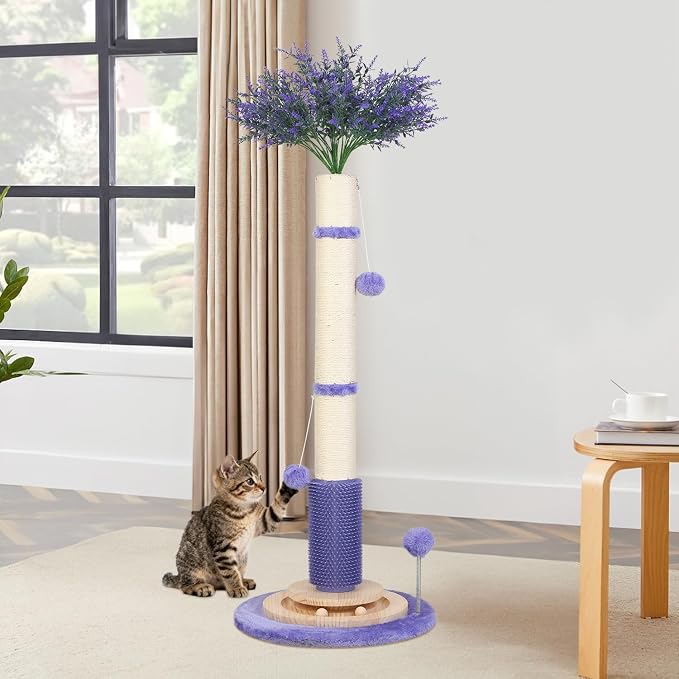 Cat Scratching Post,45'' Tall Vertical Cat Scratcher Tree Toys for Indoor Large Adults