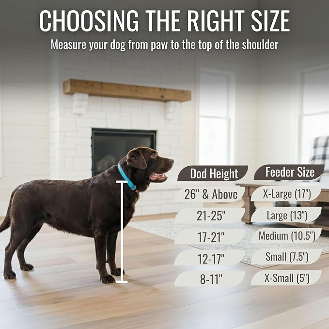 Elevated Dog Bowls for Large Dogs, Personalized Food Stand for Large Breed | Farmhouse Style, Elevated Wood Stand, Storage Container, Stainless Steel Bowls, Raised Anti-Slip Feeder, Made in USA