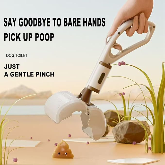 Pooper Scooper for Large Medium & Small Dogs Heavy Duty, 14.18“Long Handled Dog Poop Scooper for Grass,Durable Dog Poop Pick Up Tool, Poop Grabber with 2 Dog Poop Bags 1 Dispenser Poop Scoop，