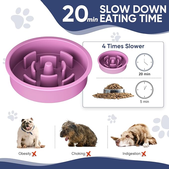 XIAZ Elevated Dog Bowls Large Breed Raised Dogs Bowl Stand Large/Medium Sized Dog Slow Feeder Dogs Bowls Food Water Stands 5 Heights Adjustable 9/11/12/14in Pet Feeder Dish Station