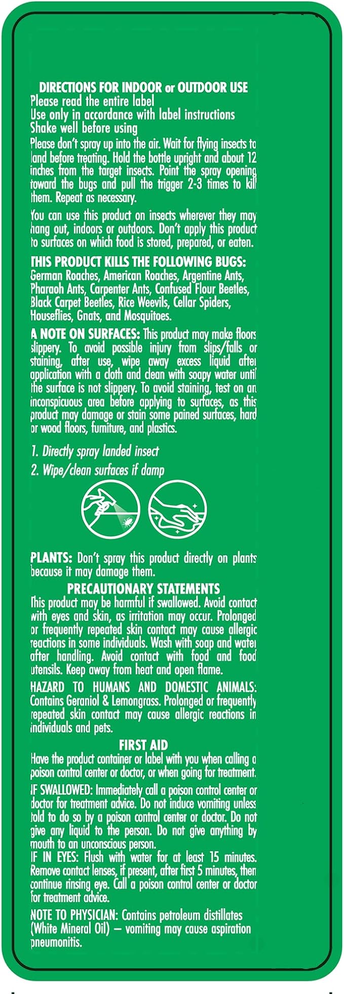 Stem Kills Ants, Roaches And Flies: Plant-Based Active Ingredient Bug Spray, Botanical Insecticide For Indoor And Outdoor Use; 12 fl oz (Pack Of 1)