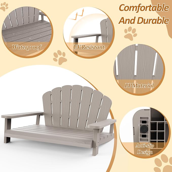Outdoor Dog Bed, Elevated Dog Bed,Indoor&Outdoor Pet Furniture(Grey) | Waterproof Dog Couch,Sturdy Dog Patio Lounge Chair,Chew Resistant Outdoor Dog Furniture for Small&Medium Dogs