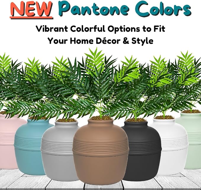 Good Pet Stuff Original Hidden Litter Box Planter, Decorative Cat Litter Enclosure with Carbon Filter, Artificial Palm Plant, Upgraded Design, Easy to Clean, Base Kit, Mocha Brown